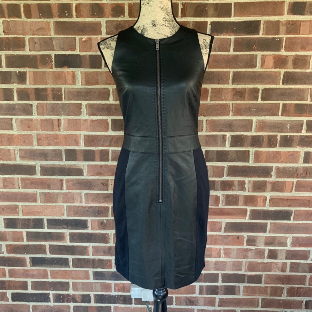 DKNY leather bodycon dress size 4